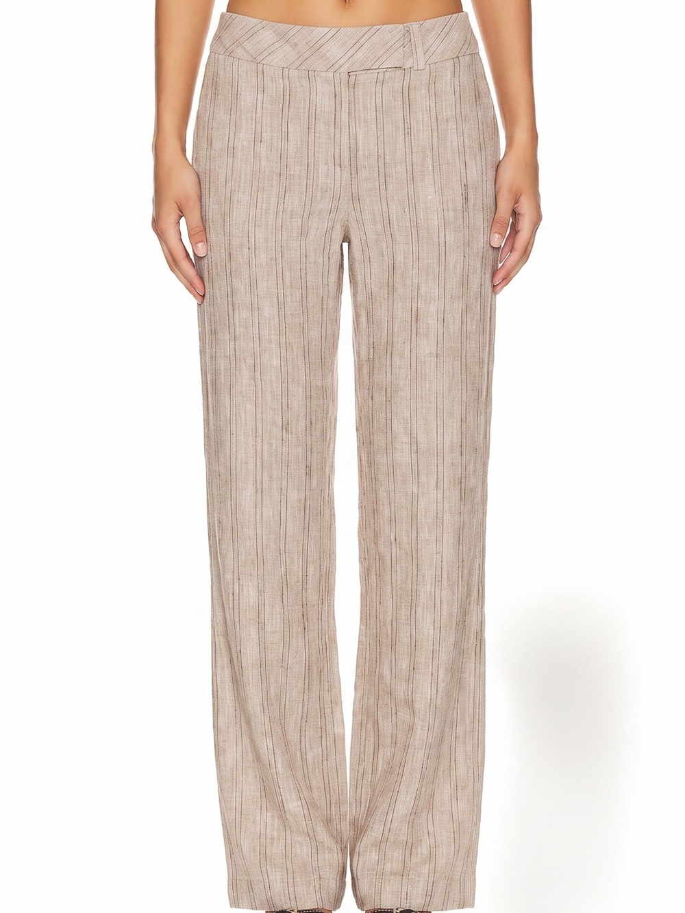 Rio Sud Collection Linen Cotton Low Rise Pants Beige Tan - Size 8